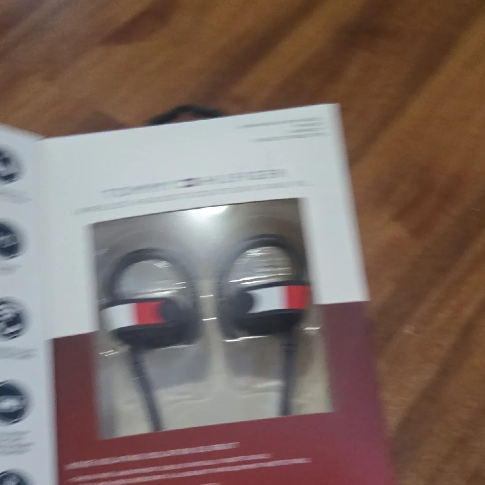 Tommy Hilfiger Wireless Noise-Isolating Bluetooth Sports Headset Earbuds (Navy)